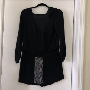 Ramy Brook Black Romper with Lace Skirt Front